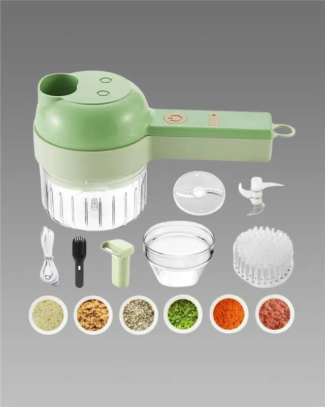 4-in-1 Electric Vegetable Chopper — Chop Onions, Garlic & Chilli in Seconds