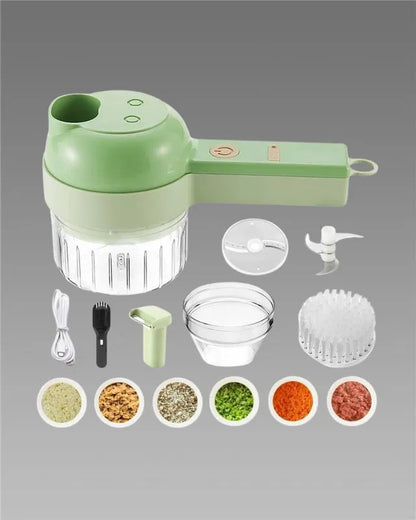 4-in-1 Electric Vegetable Chopper — Chop Onions, Garlic & Chilli in Seconds
