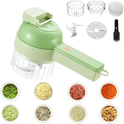 4-in-1 Electric Vegetable Chopper — Chop Onions, Garlic & Chilli in Seconds