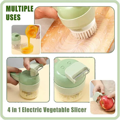 4-in-1 Electric Vegetable Chopper — Chop Onions, Garlic & Chilli in Seconds