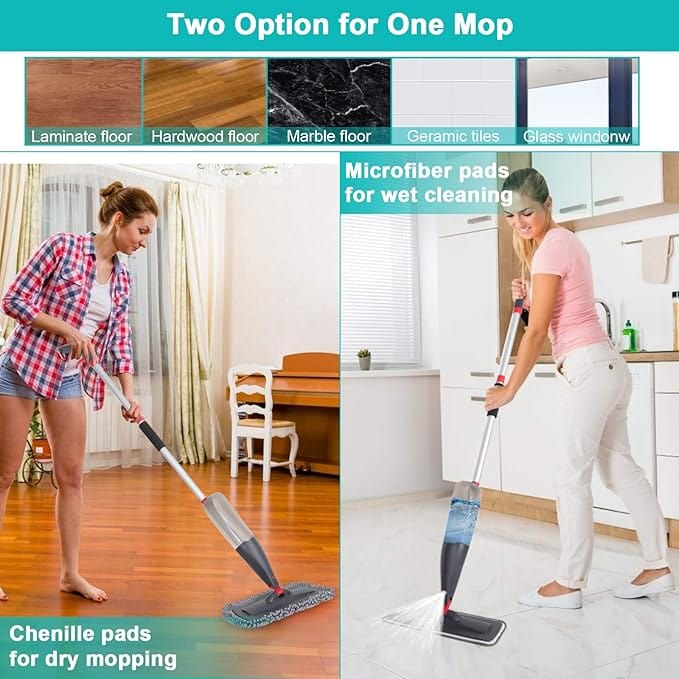 Mopify™ Floor Cleaning Mop Stick with Spray Bottle