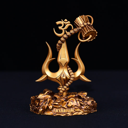 Damrita™️Lord Shiva Trishul With Damru Car Dashboard