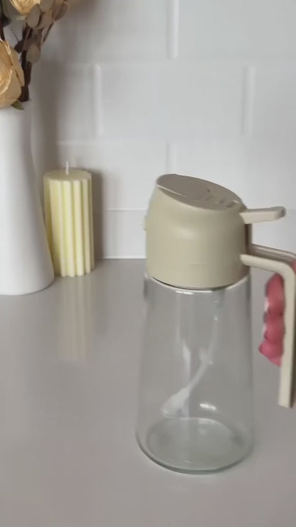 2-in-1 Glass Oil Sprayer Bottle — Spray or Pour, Zero Waste