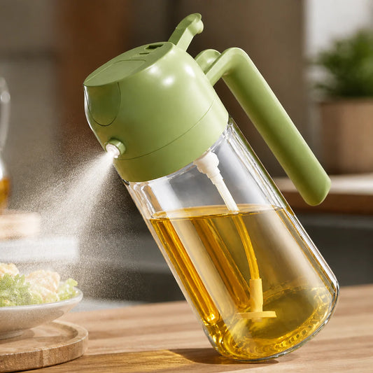 2-in-1 Glass Oil Sprayer Bottle — Spray or Pour, Zero Waste